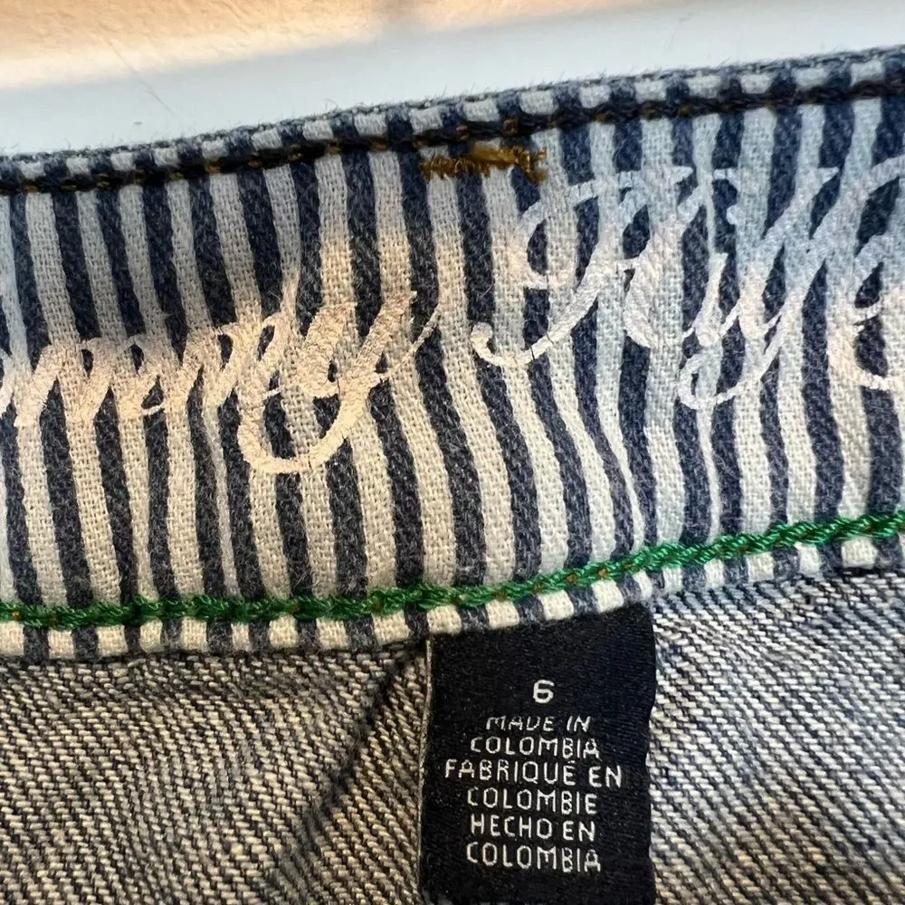 Tommy Hilfiger Distressed Denim Mini Skirt coastal SZ 6